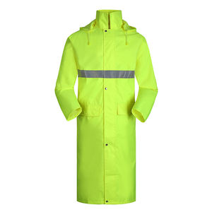 하이 퀄리티 야외 하이킹 낚시 긴 방수 비옷 남여 공용 남성 여성 레인 코트 300D 옥스포드 PU 코팅 판초 - Product Image 3