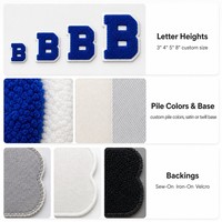 Grande Patch Lettre Chenille 3D Gonflée de 5 Pouces, Bleu Royal et Blanc, à Coudre pour Blouson Universitaire, Sac à Dos, Personnalisable
