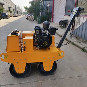 China Hot Sale <b>Mini</b> Walk Behind Double Drum Vibratory Roller Handheld Compactor for Narrow Road Sidewalk Compaction - Product Image 1