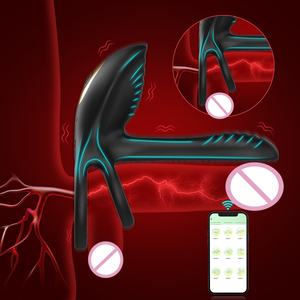 <span class=keywords><strong>Anneau</strong></span> <span class=keywords><strong>vibrant</strong></span> électrique en silicone pour hommes et couples, jouet de masturbation, <span class=keywords><strong>anneau</strong></span> de verrouillage, contrôle par application, stimulation du <span class=keywords><strong>point</strong></span> <span class=keywords><strong>G</strong></span>, accessoires érotiques - Product Image 2