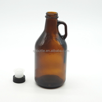 Bouteille en verre de style californien avec poignée simple, 1L 5L, bouteille en verre avec bouchon à vis pour le stockage du vin, des spiritueux, du kombucha