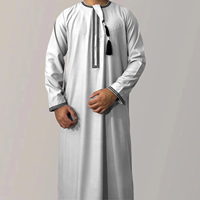 Kaftan brodé à manches longues pour homme, robe musulmane, vêtements islamiques marocains pour les occasions quotidiennes et religieuses