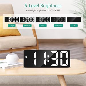 Wholesale Cheap Smart Digital Alarm <b>Clock</b> Large Display <b>LED</b> Mirror <b>LED</b> <b>Clock</b> Surface for Makeup Home Decor Mirror Table <b>Clock</b> - Product Image 5