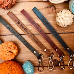 맞춤형 랜야드 손목 스트랩 키체인 긴 가죽 손목 맞춤 가방 스트랩 - Product Image 3