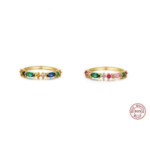 Classic Fashion Ins S925 Sterling Silver Zircon <b>Ring</b> Gifts for Women Oval Row Diamond <b>Thin</b> <b>Ring</b> - Product Image 2