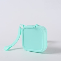 Porte-monnaie en silicone, petit sac carré, sac de rangement pour écouteurs, sac pour documents d'identité, trousse de maquillage portable, sac de rangement pour câbles de données et batterie externe