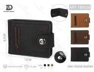 Portafoglio da uomo in pelle con chiusura a bottone singolo, senza fogli rimovibili, set regalo di lusso - Product Image 1