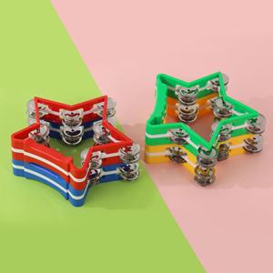 Trẻ em Tambourine Bộ gõ chuông vòng 6 inch Nhựa chuông Vòng tay lắc Tambourine pentagram - Product Image 2