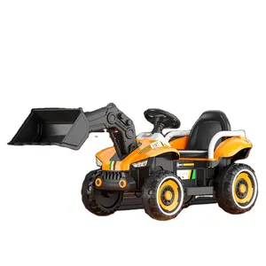 Bulldozer elétrico para pais e filhos, veículo com assento para pessoas, escavadeira de braço de motor elétrico, carrinho de brinquedo, carregador de controle remoto para meninos