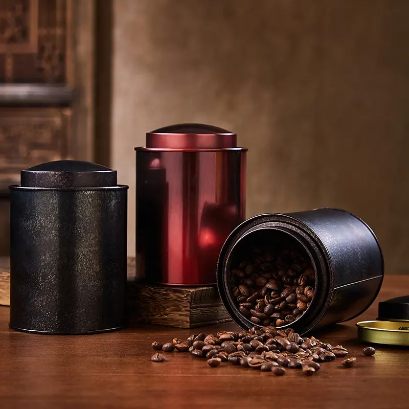 Luxus hochwertige Vintage runde graue rote Tee Kaffeebohnen Aufbewahrung sdose kann es verwenden, um Ihre Produkte zu verpacken müssen heiße Kuchen sein!