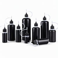 Botol Plastik Kosong 10ml 15ml Hitam Anti-cahaya dengan Ujung Jarum untuk Gel, Pigmen, Cat, Minyak