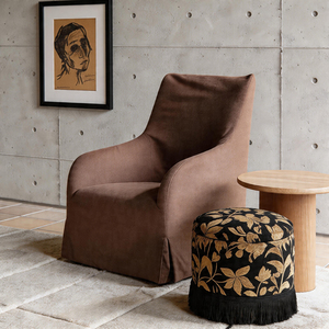 Fauteuil d'appoint moderne en tissu VB avec structure en bois massif et mousse haute densité pour salon, chambre, hôtel, salle de séjour - Product Image 2