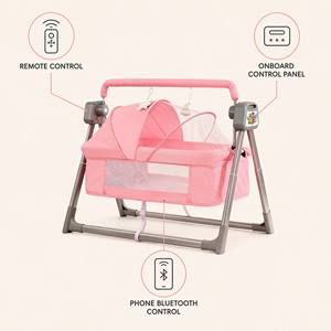 <span class=keywords><strong>Cuna</strong></span> Eléctrica Multifuncional para Bebés, Diseño Plegable, Música, Mosquitera, Columpio Electrónico, Juguetes para Dormir - Product Image 3