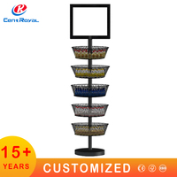 Étagère de présentation de snacks en métal pour supermarchés, pour biscuits, chips - Épaisseur et couleur personnalisables, design professionnel, marque CentRoyal