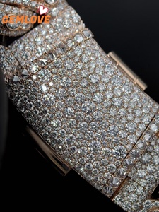 Collar de Diamantes con Baño de Oro de 18K, Estilo Hip Hop, Cadena Cubana para Hombre, Completamente Cubierta de Diamantes - Product Image 3