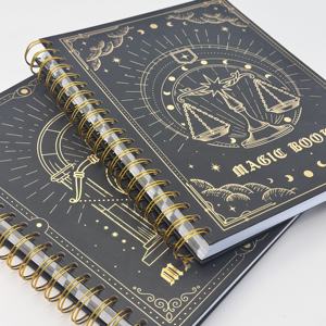 สมุดบันทึกเกลียวลายโหราศาสตร์ B5 ปกทองคำเปลว ลายดาววินเทจ สำหรับสำนักงานและโรงเรียน - Product Image 2