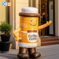 Modèle de tasse à café gonflable extérieure personnalisée publicité gonflable pour les cafés et le magasin de cafés