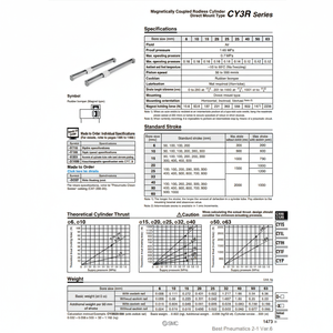 Pièces pneumatiques CY3R15-290 de cylindre sans tige SMC Pneumatics - Product Image 1