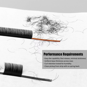 Extensiones de Pestañas Rusas de Cachemira Negro Mate, Bandejas de Volumen, Suministros de Seda PBT Coreana, Extensiones de Pestañas al por Mayor, Libres de Crueldad Animal - Product Image 3