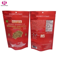 Sachet d'emballage alimentaire Doypack à fermeture éclair refermable pour biscuits, noix et aliments secs