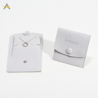Auralux Logo personnalisé microfibre bijoux sacs boucles d'oreilles colliers bague bijoux stockage emballage cadeau pochette