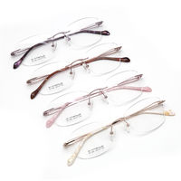 Monture de lunettes en titane pur femmes Montures de lunettes de myopie en diamant Lunettes optiques féminines de haute qualité