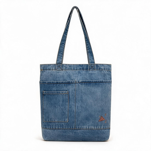 Wholesale Ladies Casual Fashionable Denim Tote <b>Bags</b>-Eco-friendly Durable Reusable Customizable Color Logo <b>Medium</b> <b>Size</b> Shoulder - Product Image 4
