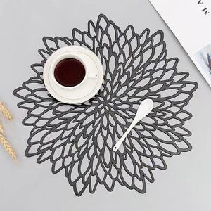 Gold Metallic Round Placemats Round Pressed Vinyl <strong>Dinning</strong> Kitchen <strong>Table</strong> Mats <strong>Decoration</strong> for Christmas Wedding Thanksgiving Party - Product Image 6