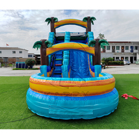 Toboggan aquatique gonflable commercial en PVC avec piscine et zone de glisse pour adultes, idéal pour la maison, l'école, les fêtes dans la cour, les locations et les événements