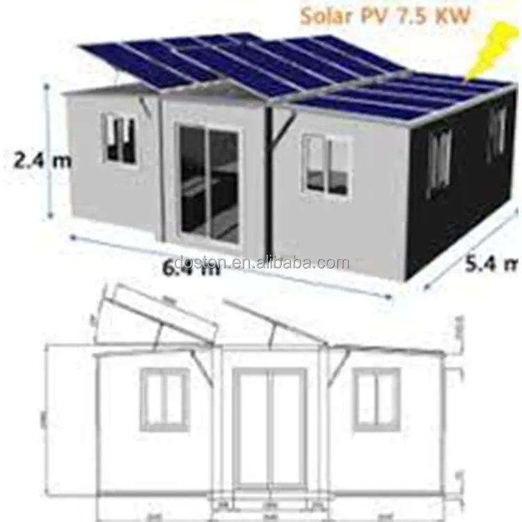 Plans de maison écologiques 20FT 30FT 40FT Maison conteneur extensible 2023 Granny Flats Standard avec chambre à coucher Salon