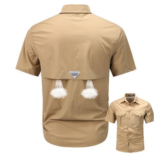 Camicia Casual a maniche corte <span class=keywords><strong>da</strong></span> uomo camicia <span class=keywords><strong>da</strong></span> esterno ad asciugatura rapida traspirante per escursioni a caccia di Trekking - Product Image 1