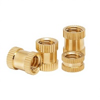 Brass Knurled Threaded Insert CNC Turned Parts for Plastic OEM
