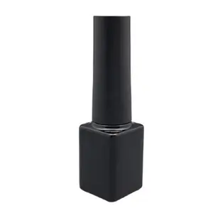 Briller carré noir 6 ml uv gel vernis à ongles bouteille vide avec long noir vernis à ongles bouchon rond et gel brosse plate