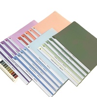Juego de carpetas de documentos con abrazaderas de papel degradado bonitas clásicas, 5 uds./A4, papelería personalizable para oficina y escuela, Material PP duradero
