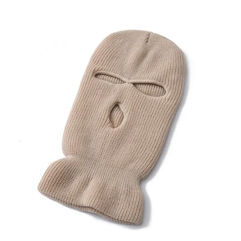 Personalizzato Outdoor 3 fori copertura integrale maschera da sci Logo ricamato Designer maglia caccia cappello passamontagna stile vichingo