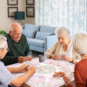 Nappe <span class=keywords><strong>de</strong></span> <span class=keywords><strong>poker</strong></span> et <span class=keywords><strong>de</strong></span> mahjong moderne, transfrontalière, européenne et américaine, à motif floral, silencieuse, grande, antidérapante, en caoutchouc, personnalisable - Product Image 4