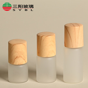 Botella de Perfume Roll-on de Vidrio Transparente Esmerilado de 1ml, 2ml, 3ml, Recargable, para Aceites Esenciales, Líquidos Cosméticos, Muestra, Tapa de Madera Oscura - Product Image 5