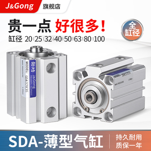 กระบอกลมแบบบาง J&Gong SDA ขนาด 20 25 32 40 50 63 80 100 มม. - Product Image 4