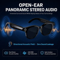 Kacamata Pintar AI Kamera 1080P Audio Stereo Terbuka Stabilisasi Gambar Terjemahan Real-Time Asisten Suara IP67