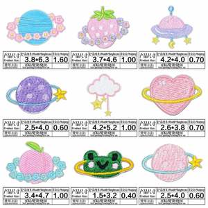 Self Adhesive Kawaii Embroidery Macaron Color Fruit Star Patch for Girls Women - Product Image 2