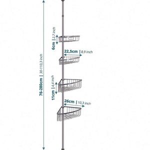 Adjustable 4-Tier Rust-Proof Iron Modern <b>Corner</b> Shower Caddy Shelf for Kitchen Living Room Outdoor Use - Product Image 2