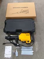 Marteau de démolition industriel DIY modèle 65A, 2200W, électrique, pour briser le béton, avec deux burins