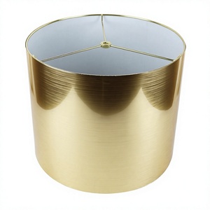 Classic <b>Drum</b> Metallic Lampshade Copper Finish for Home Decor Bedroom Hotel Lobby Hotel Guestroom - Product Image 1