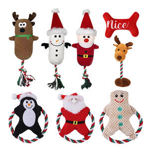 Noel tatil Pet köpek çiğnemek halat oyuncak yumuşak noel ağacı noel baba peluş oyuncak köpek noel oyuncak - Product Image 1
