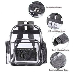 OEM Custom Heavy Duty <b>Clear</b> <b>Backpack</b> Stadium Approved PVC for School Work Sport Travel - Product Image 4