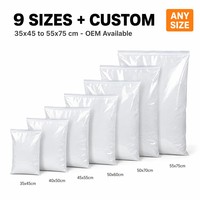 Sac de rangement robuste en PE avec fermeture éclair, transparent, épaissi, réutilisable, pochette en plastique à glissière pour vêtements et couettes, taille personnalisée