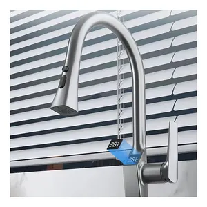 China Supplier Digital LED Display Temperature Control Faucet Multi-function Stainless Steel Faucet Set For Kitchen