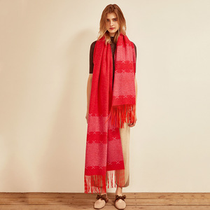 European American Style Women Solid Scarf, Winter Warm Lamb <b>Wool</b> Circle Yarn Casual Shawl - Product Image 2
