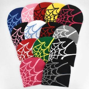 Gorros de Punto Jacquard Populares en Europa y América para Hombres y Mujeres, Gorros de Ciclismo con Diseño de Telaraña para Exteriores - Product Image 1