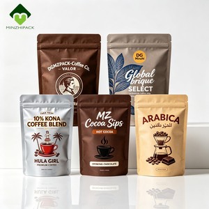 Custom Printed Matte Stand up Pouch Food Packaging Bag With Zipper for Organic Turmeric Spirulina Wheatgrass Powder Bag - Product Image 1